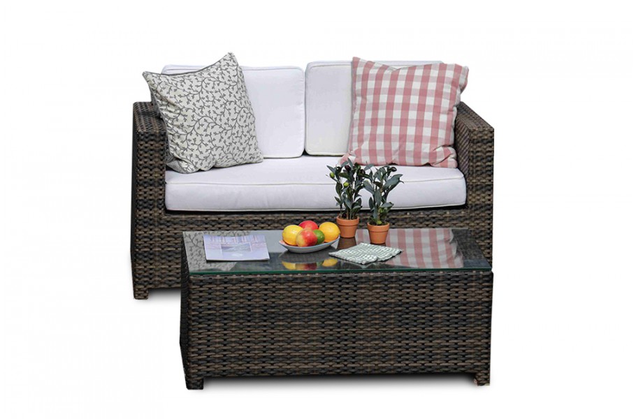 Luxury 2er Balkonsofa braun