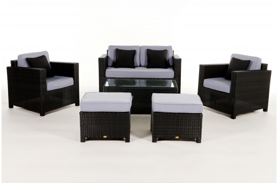 Rattan Gartenmöbel: Überzugsset Blau für Luxury Deluxe Lounge