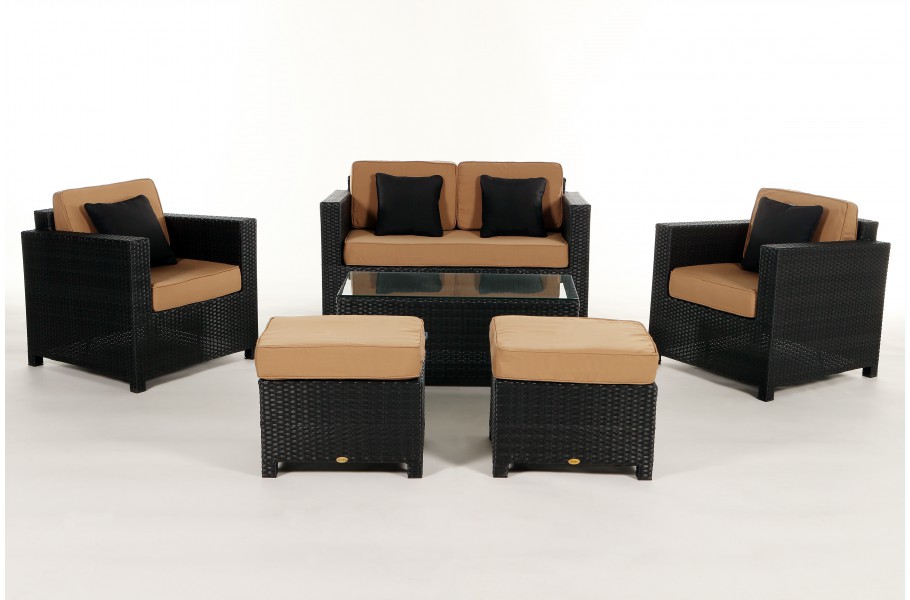 Rattan Gartenmöbel: Überzugsset Caramel für Luxury Lounge