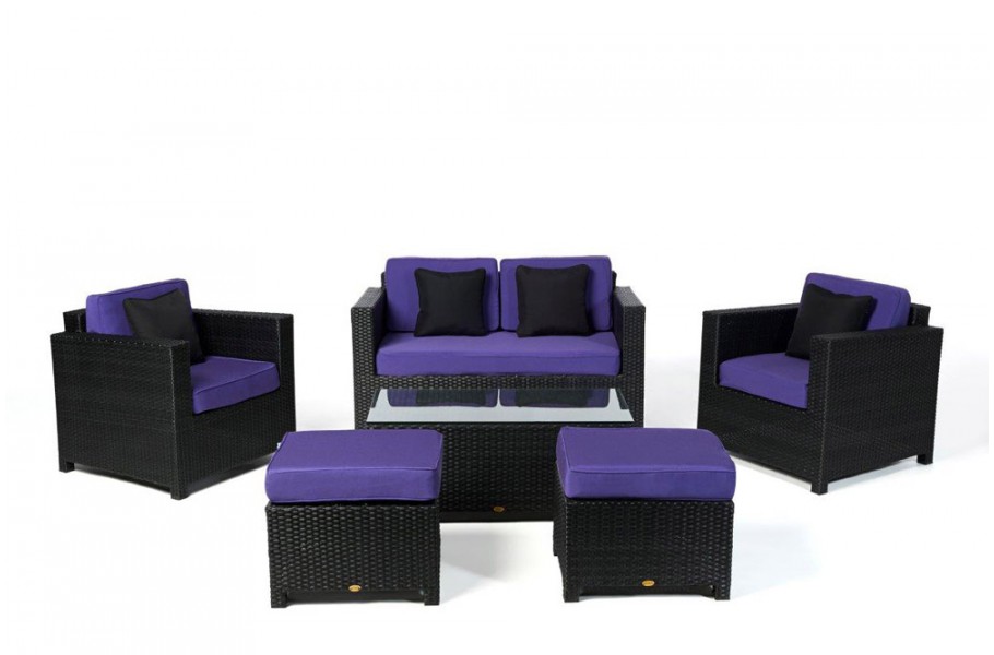 Rattan Gartenmöbel: Überzugsset violett für Luxury Deluxe Lounge