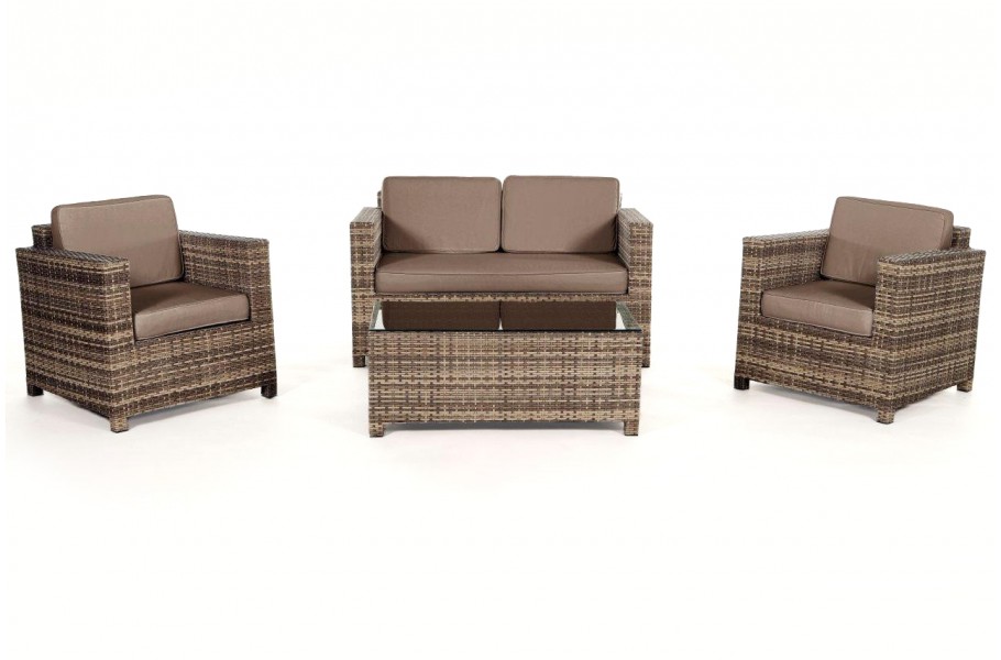 Rattan Gartenmöbel Luxury Lounge Natural Überzugset Sandbraun