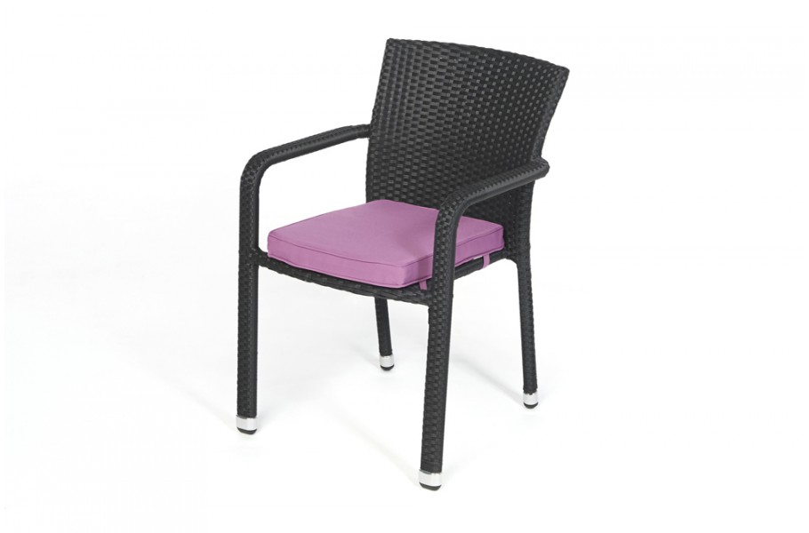 Rattan Stuhl Miami Polsterbezug Lila
