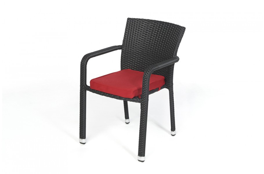 Rattan Stuhl Miami Polsterbezug Rot