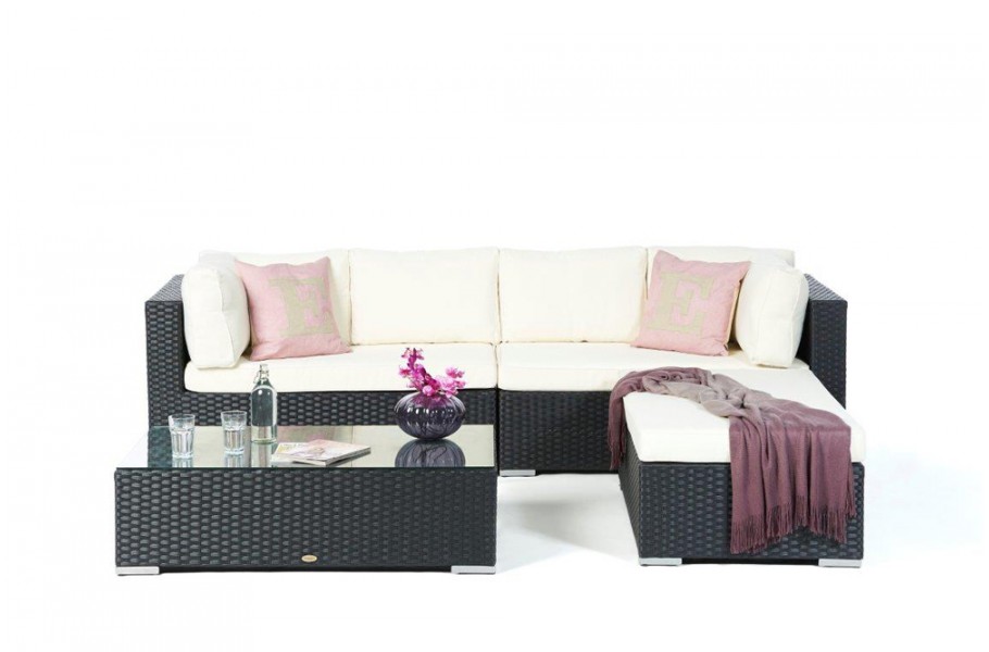 Milano Lounge Bank mit Glasplatte