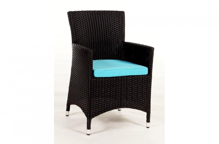 Rattan Gartentisch und Stühle, Überzug Aqua