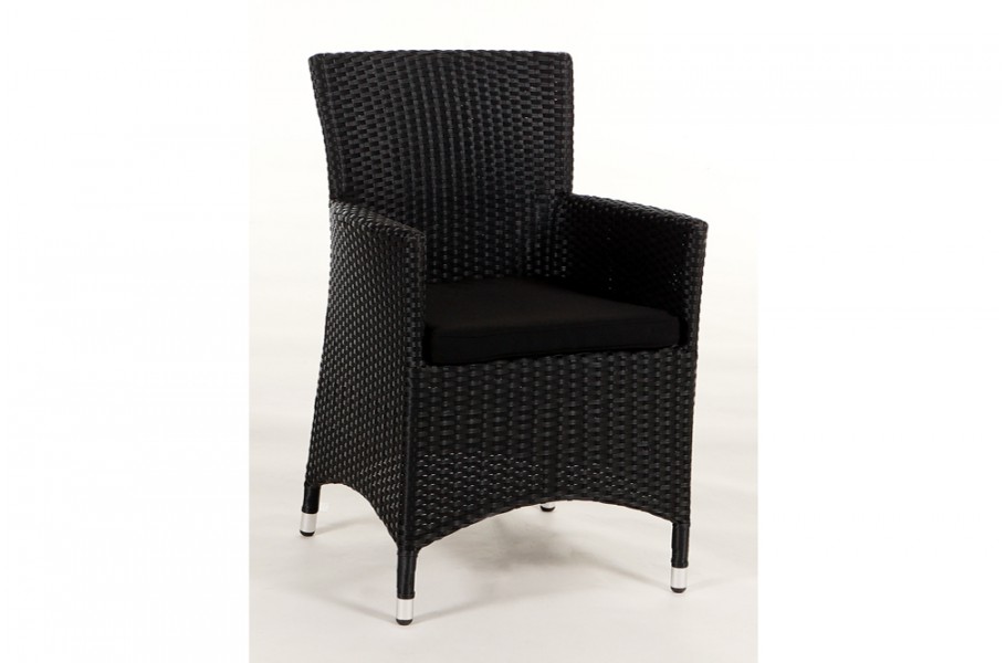 Rattan Garten Tisch und Stühle, Überzug Schwarz