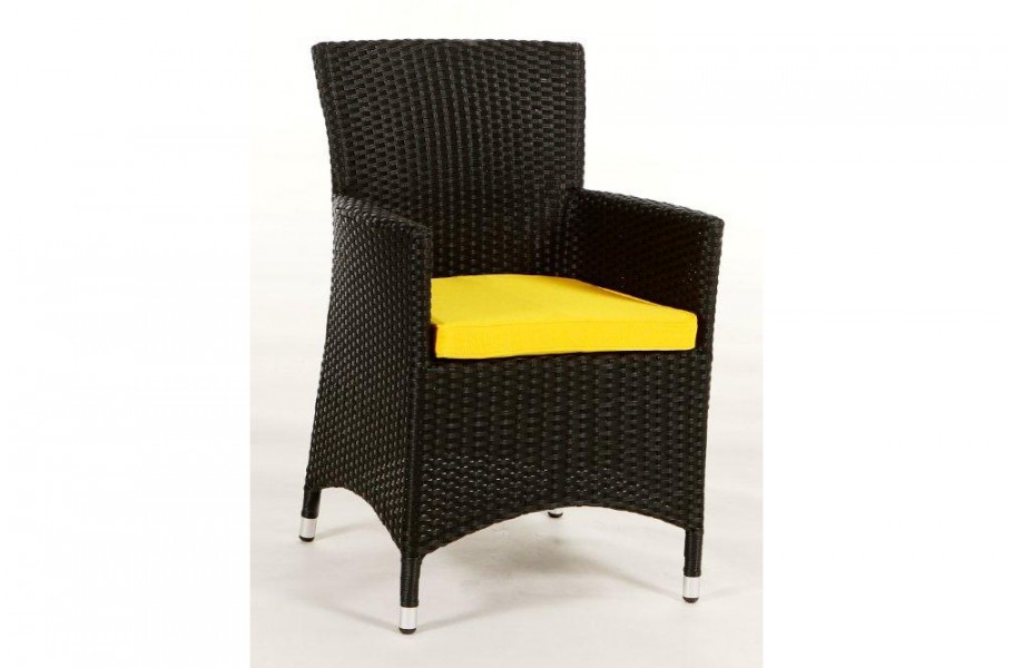 Rattan Garten Tisch und Stühle, Überzug Gelb