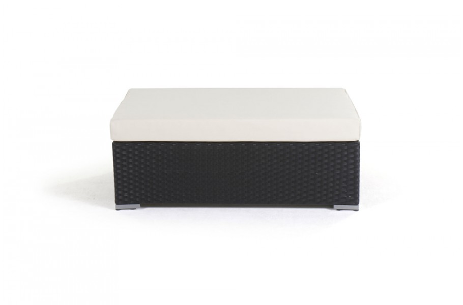 Newcastle Rattan Lounge Bank schwarz mit Polster beige