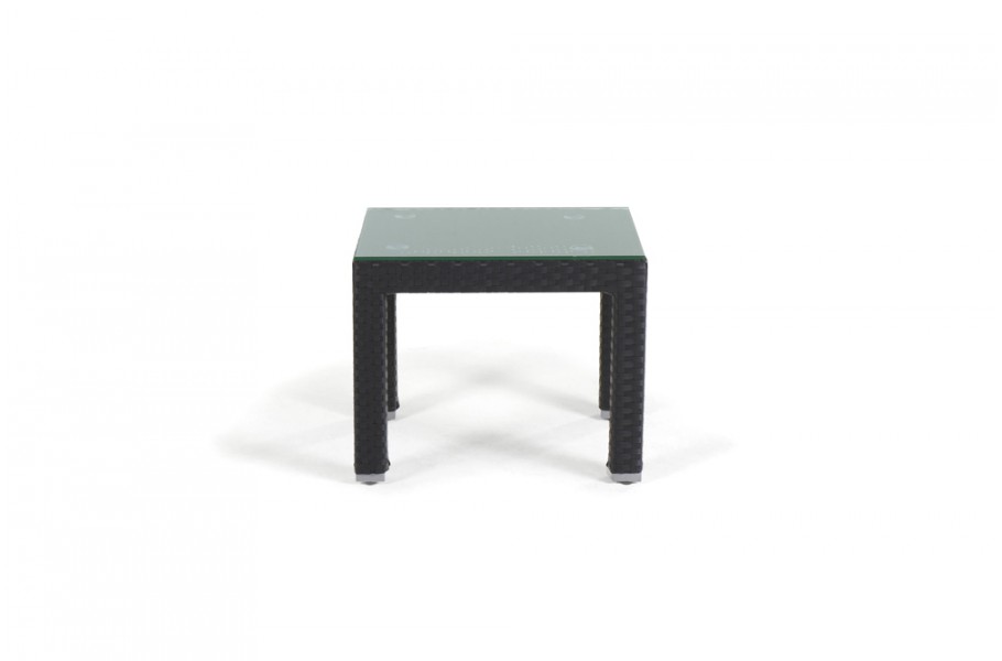 Newcastle Rattan Lounge Seitentisch schwarz