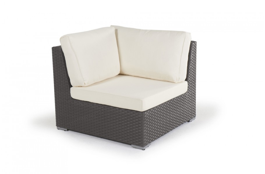 Newcastle Rattan Lounge Gartenmöbel Eckteil dunkel braun