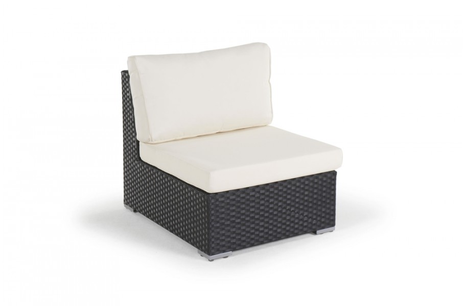 Newcastle Rattan Lounge Gartenmöbel Mittelteil schwarz