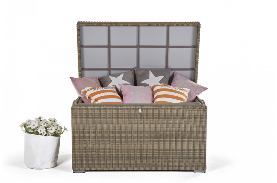Rattan Gartenmöbel Kissenbox nautral round gross