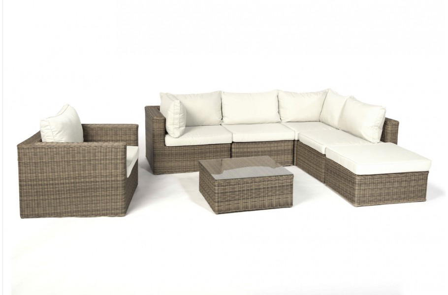 Broadway Rattan Gartenmöbel, Überzug Beige