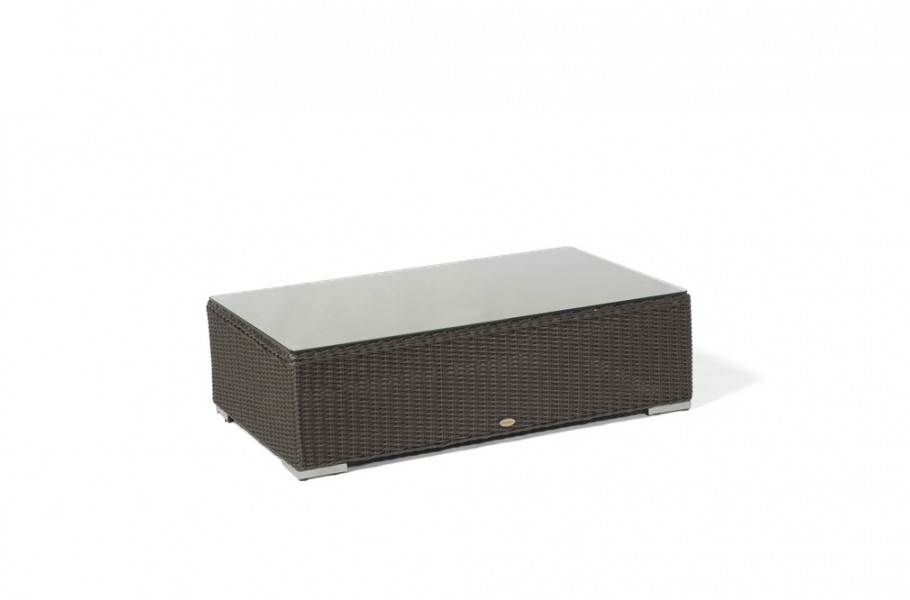 Milano Rattan Lounge Braun Round Bank mit Glasplatte