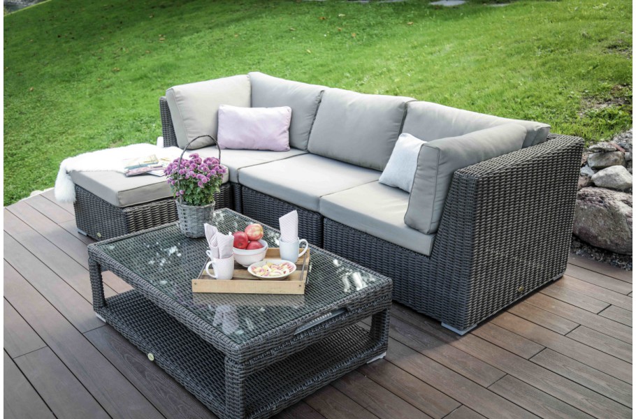 Rattan Lounge Alicia Tisch aufklappbar