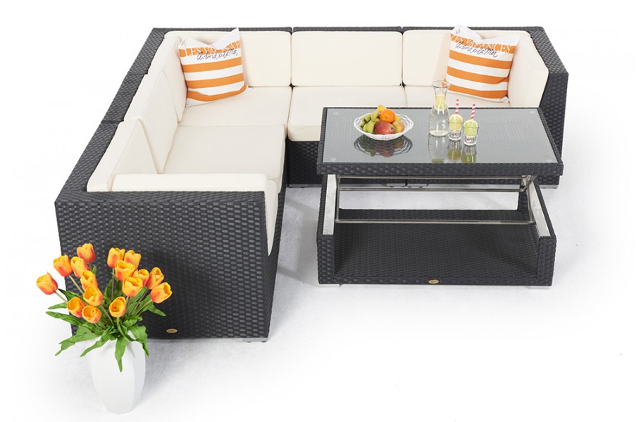 rattan lounge elsa gartenmoebel schwarz