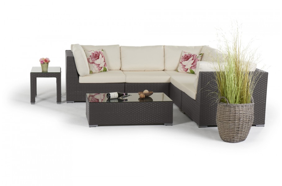 Long Beach Rattan Lounge Rattan Gartenmöbel braun