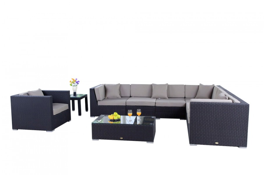 Überzugset Sandbraun für Rattan Gartenmöbel Tranquillo