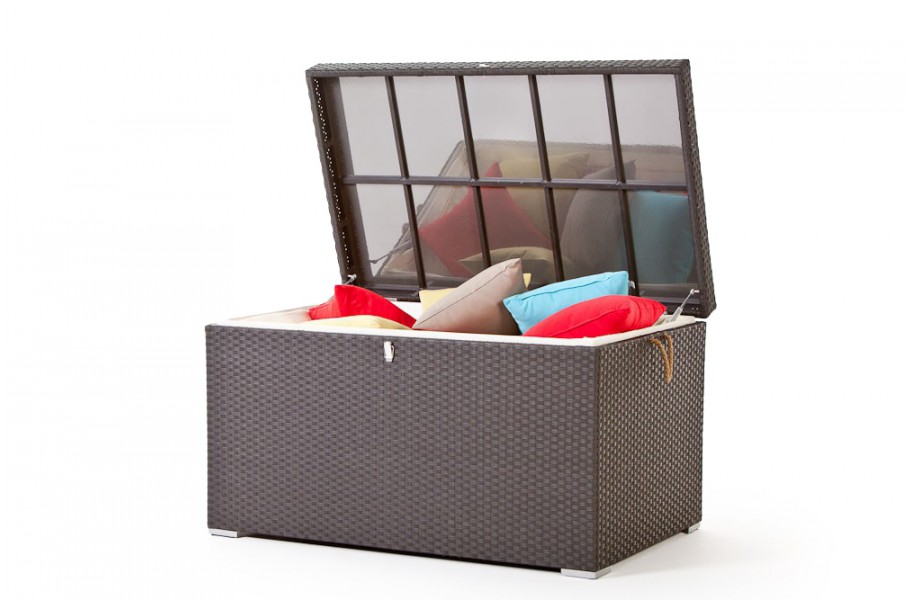Rattan Gartenmöbel Kissenbox big gross braun