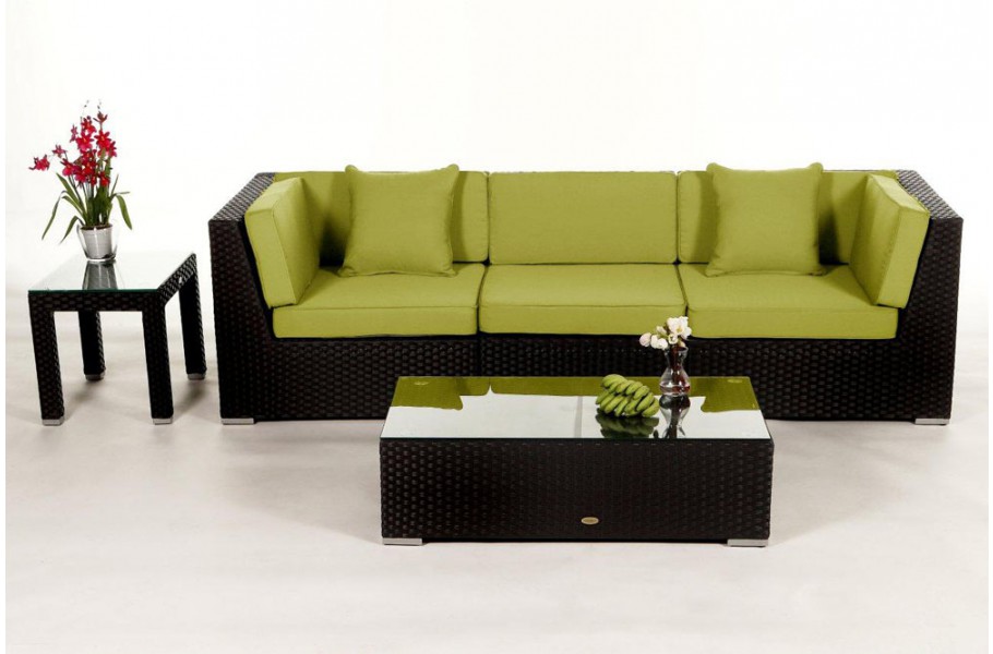 Bellaria Rattan Gartenmöbel: Überzugsset Grün