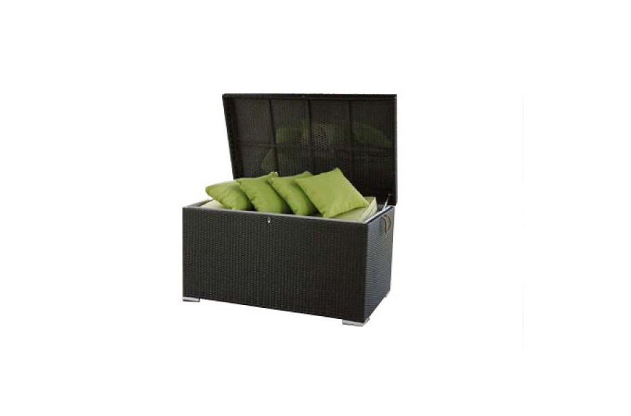 Rattan Gartenmöbel Kissenbox Pillowbox Big Schwarz