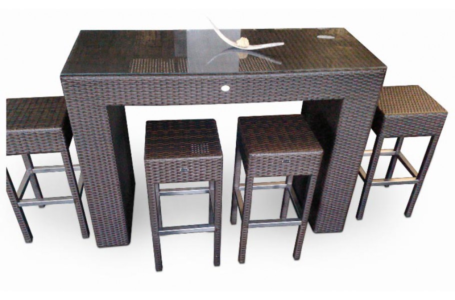 Bar Mini aus Kunststoffgeflecht braun