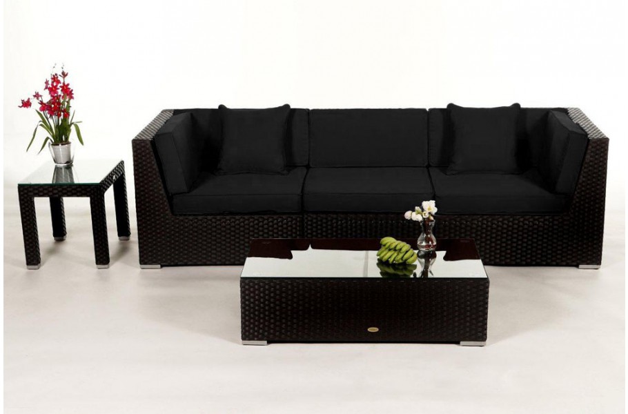 Bellaria Rattan Gartenmöbel: Überzugsset Schwarz