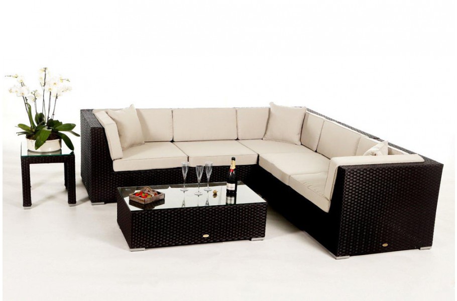 Shangrila Rattan Lounge: Überzugsset Beige