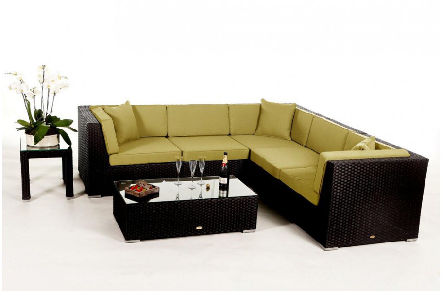 Shangrila Rattan Lounge: Überzugsset Lime