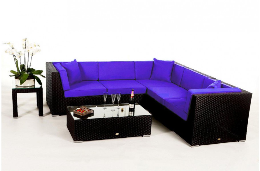 Shangrila Rattan Lounge: Überzugsset Violett