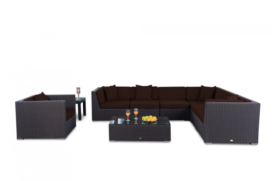 Rattan Lounge Tranquillo Loungepolster Überzug braun