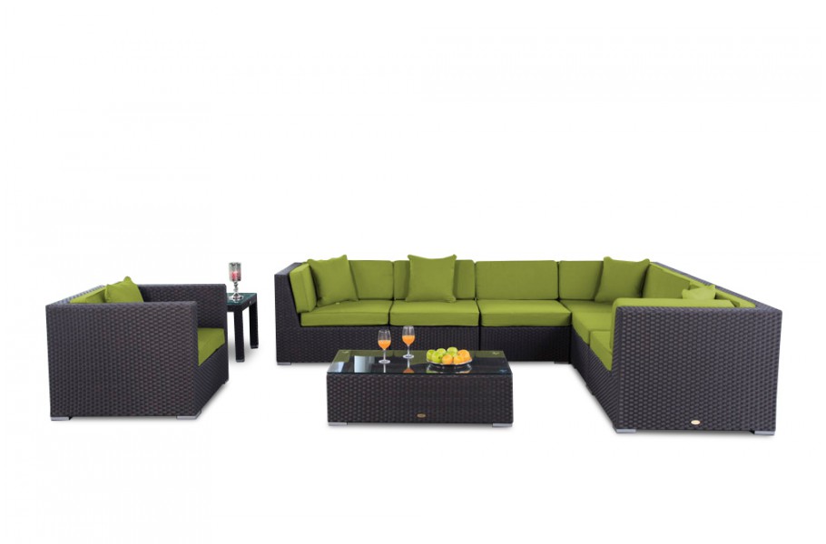 Rattan Lounge Tranquillo Loungepolster Überzug grün
