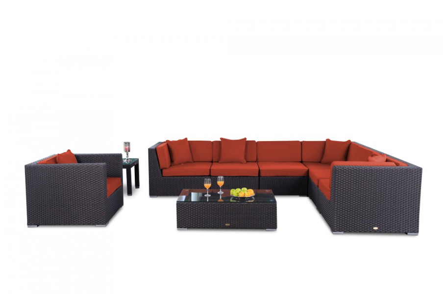 Rattan Lounge Tranquillo Loungepolster Überzug orange