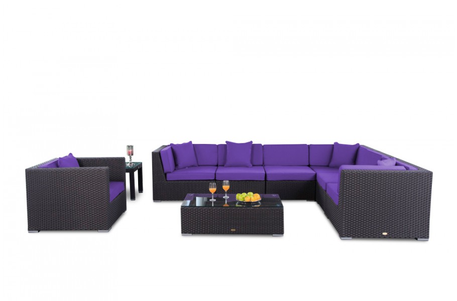 Rattan Lounge Tranquillo Loungepolster Überzug Violett