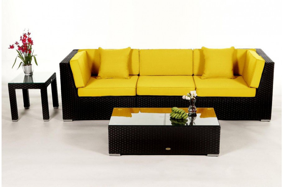 Bellaria Rattan Gartenmöbel: Überzugsset Gelb