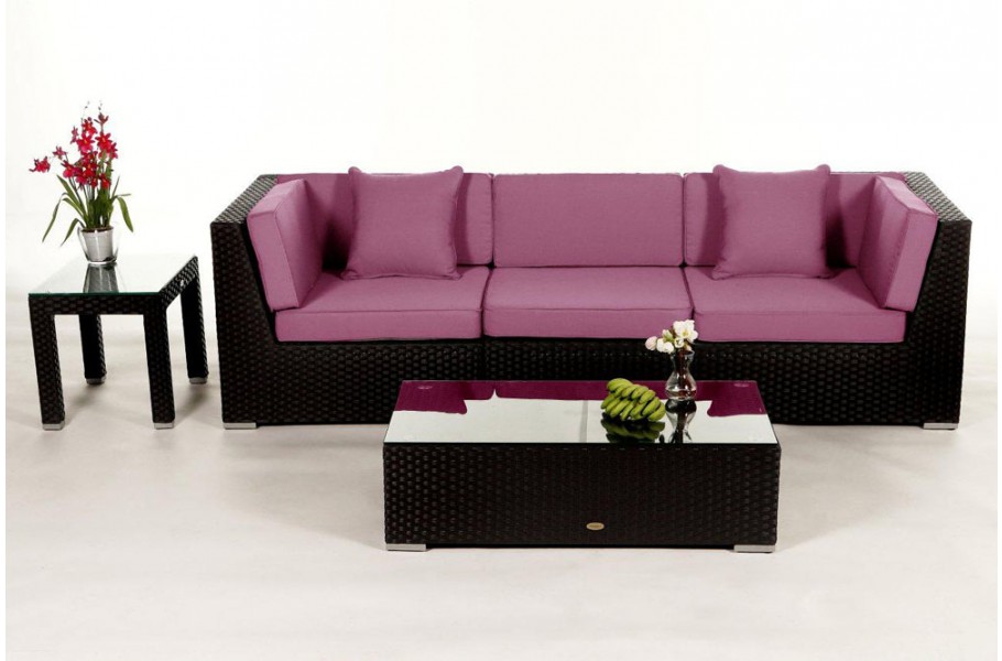 Bellaria Rattan Gartenmöbel: Überzugsset Lila