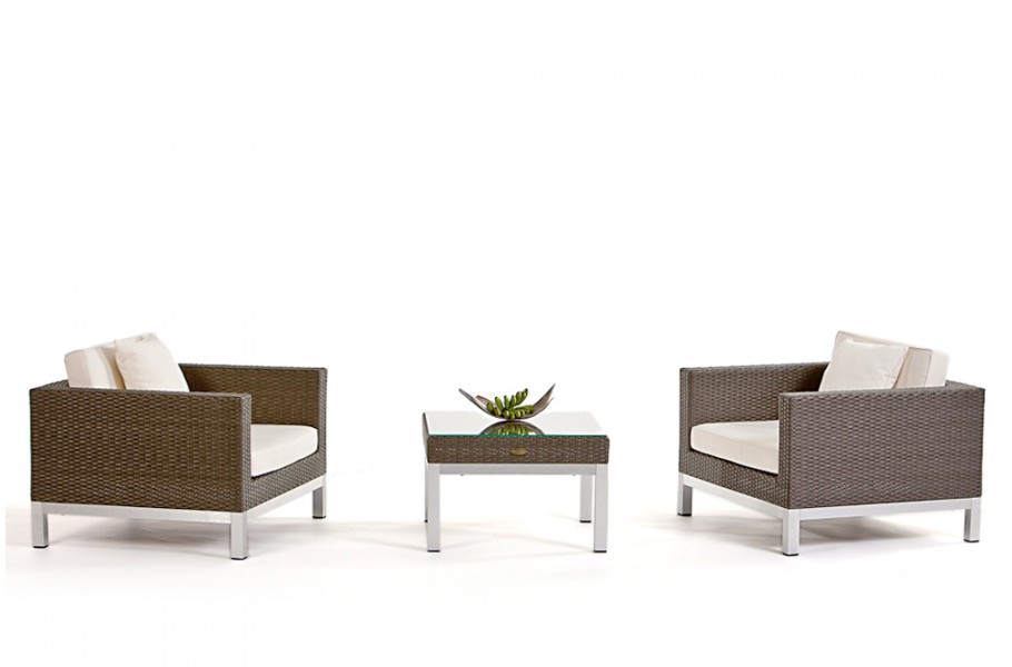 Rattan Gartenmöbel Lounge Shine graubraun