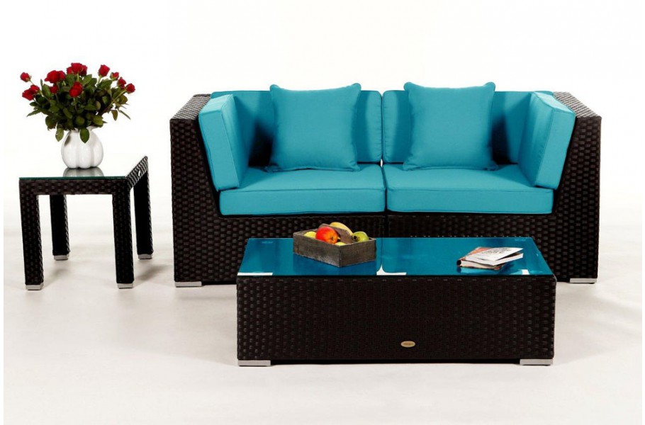 Sunrise Rattan Lounge: Polsterbezug Aqua