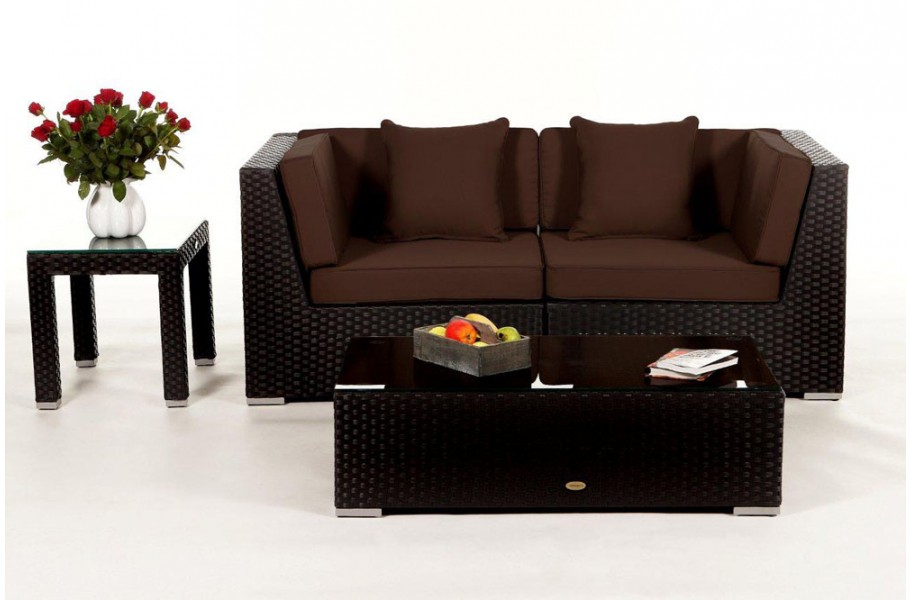 Sunrise Rattan Lounge: Polsterbezug Braun