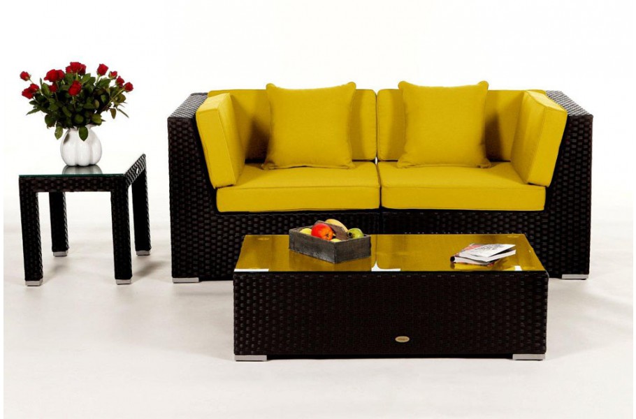 Sunrise Rattan Lounge: Polsterbezug Gelb