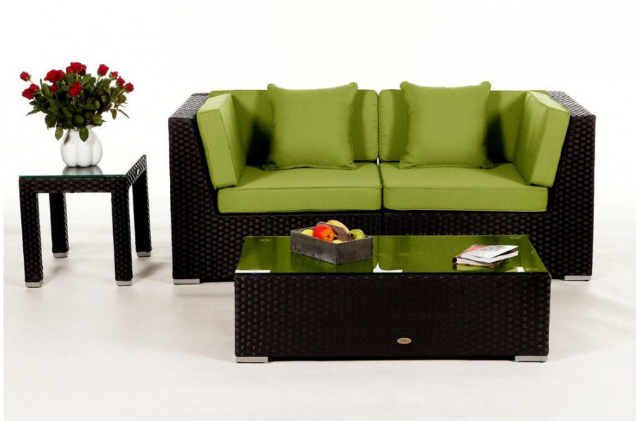 Sunrise Rattan Lounge: Polsterbezug Grün