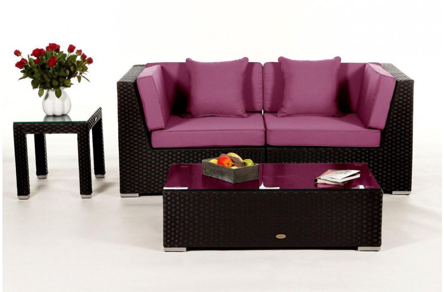 Sunrise Rattan Lounge: Polsterbezug Lila