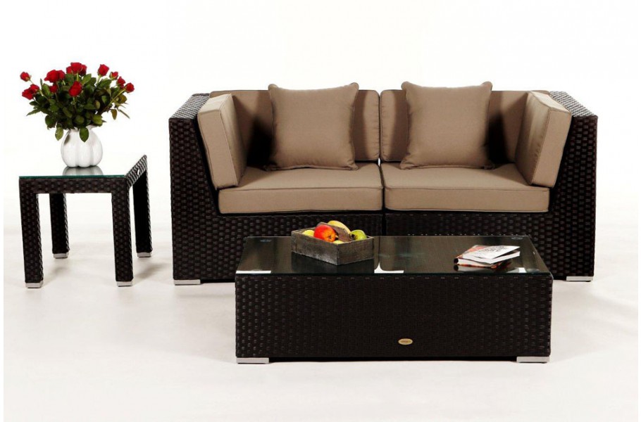 Sunrise Rattan Lounge: Polsterbezug Sandbraun