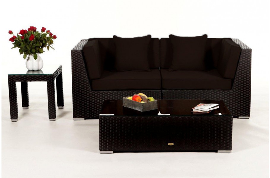 Sunrise Rattan Lounge: Polsterbezug Schwarz