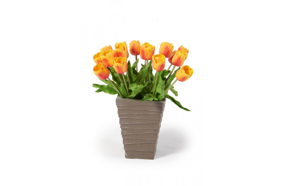 Tulpenstrauss orange kunstblumen duftend