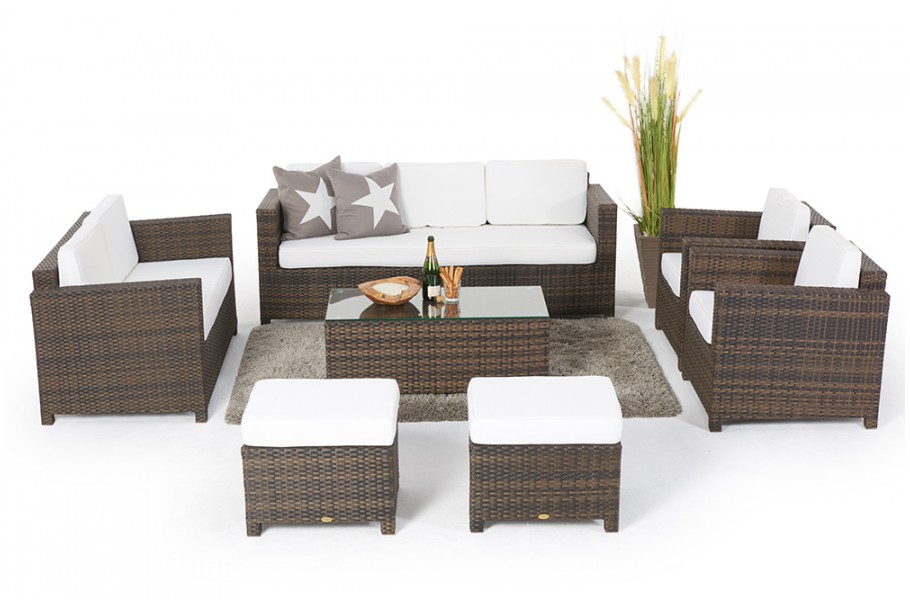 Westham Gartenlounge Deluxe Set braun