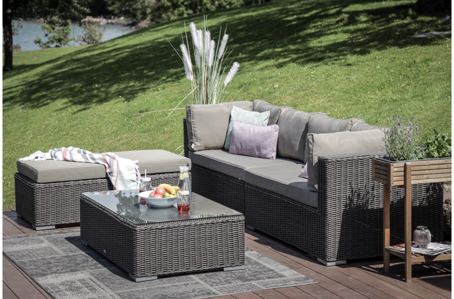XL Loungegruppe rundes Rattan