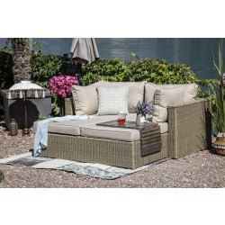 Panda Rattan Gartenmöbel Lounge Natural Round