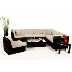 Bermuda Rattan Gartenmöbel Lounge Überzugset Beige