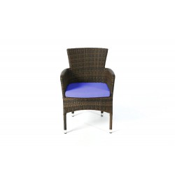 Rattan Stuhl California Mix Braun Polsterbezug Violett